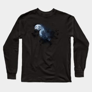 African Grey Parrot Space Nebula Long Sleeve T-Shirt